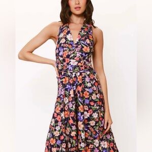 Row A (Junior and Teen Clothing) Vibrant Floral Dress-Size L-Junior